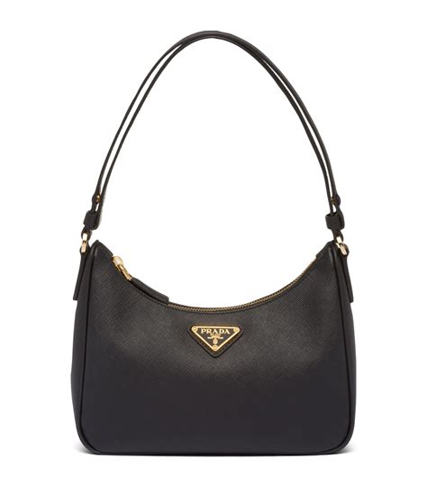 prada black leather purse|prada leather shoulder bag price.